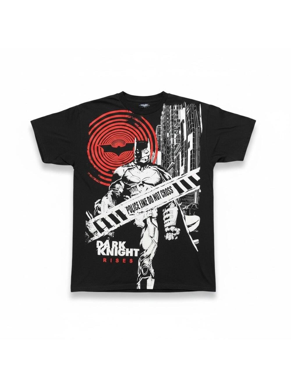 DC Comics Batman Dark Knight Rises T-Shirt Mens L Black Graphic Short Sleeve Tee